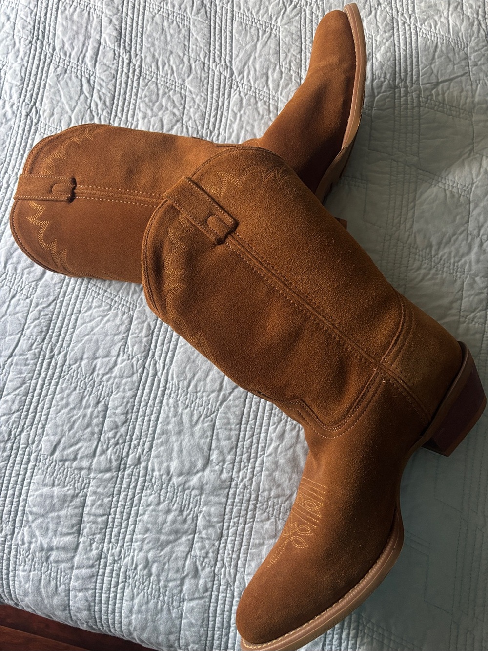 Laredo Men's Suede Western Boots in Rich Chestnut